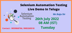 Selenium Automation Testing Live Demo In Telugu