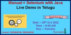 Manual + Selenium with Java live demo