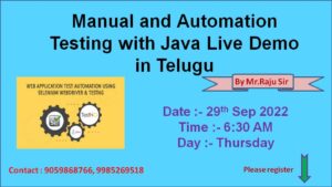 Manual and Automation Testing - Java in Telugu