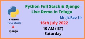 Python Full Stack & Django Live Demo