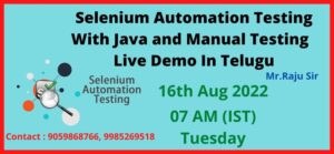 Selenium Automation Testing With Java and Manual Testing Live Demo In Telugu