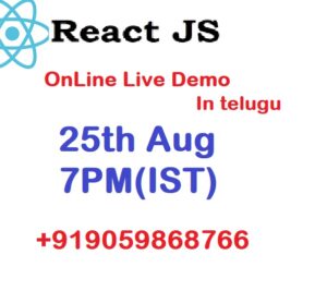 reactJs Online live demo 25th aug 2021